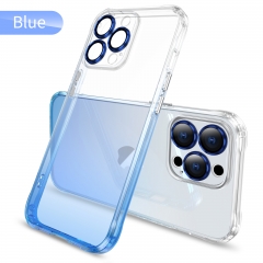 Transparent Gradient Color Shockproof Phone Case For iPhone 12 11 13 Promax XR Xsmax Clear Case Full Lens Protection Cover