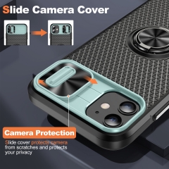 360 degree rotating magnetic ring slide camera cover phone case for iphone 11 6.1 cellphone stand