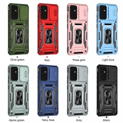 Slide camera Lens protective cell phone case for Samsung A82 hybrid shockproof kickstand ring magnetic cover for Samsung A82