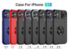 Shockproof Slide Window Push Full Camera Lens Protection 360 degree rotating metal ring TPU+PC Phone Case For iPhone 11 6.1