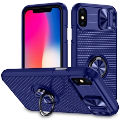 Car Mount Kickstand bracket Phone Case slide camera lens shockproof cell phone cover For Iphone XS