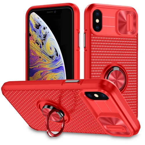 ENW 360 Full Body Protection Ring Bracket Sliding Window Shockproof Armor Camera Mobile Phone case for iPhone XS Max