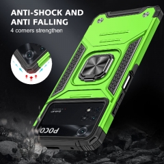 Rotating Car holder Hybrid case for XiaoMi Poco M4 4g Shockproof case cover