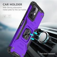 New Ultra Shockproof Protective PC Tpu Bumper Rotating Metal Ring Kickstand Magnet Custom For Xiaomi Redmi Note 12