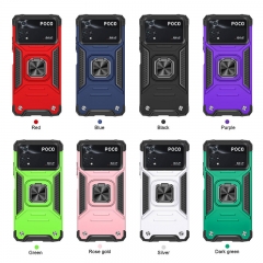 Hot Selling Shockproof Bracket Ring Holder Car Magnetic Armor Series Phone Case for xiaomi poco m4 4g