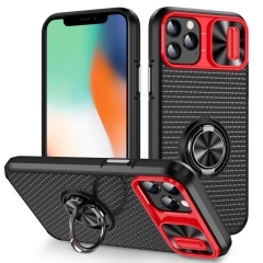 360 degree rotating magnetic ring slide camera cover phone case for iphone 11 pro cellphone stand