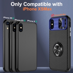 anti-skidding 360 Degree absorption Ring Magnetic Back Cover slide camera lens Mobile Phone Case for iPhone XS Max case
