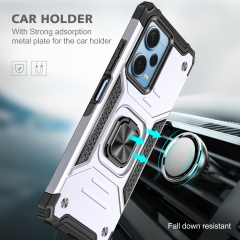 360 Degree Metal Finger Ring Holder Case for Xiaomi redmi note 12 pro/12 plus Military Level Shockproof Car Magnetic Anti-Fall Phone Back Cover
