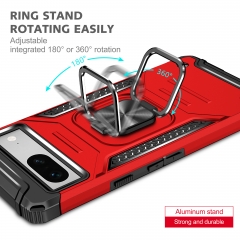 For Google Pixel 7a Case Shockproof Protective Case, with Metal Ring Holder Kickstand Case