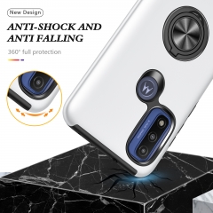 High Quality Shockproof Back Cover PC Soft TPU case Magnetic Metal Ring Holder Mobile Phone Case For Moto-G-Pure