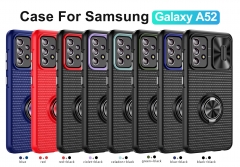 Car holder kickstand phone case for Samsung Galaxy anti shock TPU+PC camera lens slide phone cover for Samsung Galaxy A52