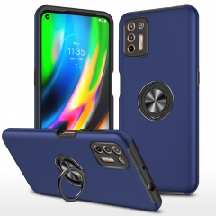 CD texture phone case with soft tpu frame and hard pc back for moto g9 plus protective with hidden ring phone holder