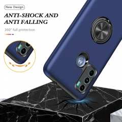Full Rotation Hybrid 2 In 1 Ring Kickstand Phone Case Dual Layer Protective Invisible Ring Holder Phone Case for MOTO G60