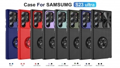 Shockproof Heavy Duty Extreme Car Magnet Armor Case for Samsung Galaxy S23 Ultra 360 Metal Ring Stand Cover