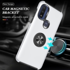 High Quality Shockproof Back Cover PC Soft TPU case Magnetic Metal Ring Holder Mobile Phone Case For Moto-G-Pure