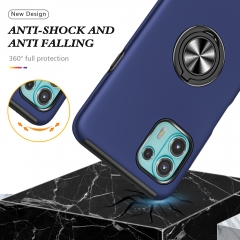 Candy Colors Hide Finger Ring Holder Magnetic Car Mount Shockproof Cell Phone Case For MOTO Edge 20 Lite