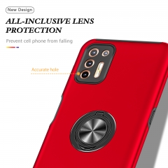 CD texture phone case with soft tpu frame and hard pc back for moto g9 plus protective with hidden ring phone holder