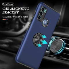 Full Rotation Hybrid 2 In 1 Ring Kickstand Phone Case Dual Layer Protective Invisible Ring Holder Phone Case for MOTO G60