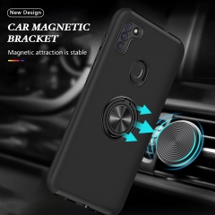 New 2 in 1 TPU PC with metal finger ring holder kickstand lady girls mobile phone back cover case for Samsung Galaxy A11