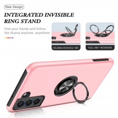 For Samsung Back Cover kickstand Shock Proof Ring Holder Phone Case for Samsung Galaxy S21 FE