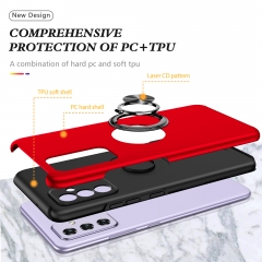 New 2 in 1 TPU PC with metal finger ring holder kickstand lady girls mobile phone back cover case for Samsung Galaxy A82 5G