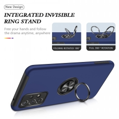 Car Magnetic Bracket Hard pc phone case for Samsung invisible ring stand phone case for Samsung Galaxy A52