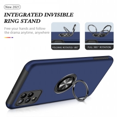 Fashion Inlaid Round 360 Ring Holder Magnetic Car Mount Kickstand Phone Case For Samsung Galaxy A12 5G