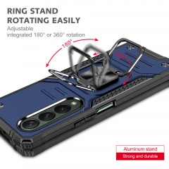 Armor Phone Case for Samsung Z Fold 4 with Ring Kickstand Car Mount Magnetic Holder Case Metal Ring Stand Shockproof Cover