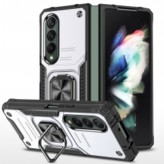 Armor Phone Case for Samsung Z Fold 4 with Ring Kickstand Car Mount Magnetic Holder Case Metal Ring Stand Shockproof Cover