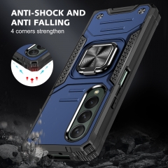 Armor Phone Case for Samsung Z Fold 4 with Ring Kickstand Car Mount Magnetic Holder Case Metal Ring Stand Shockproof Cover