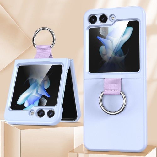for Samsung z flip5 mobile phone case all-in-one with ring all-inclusive solid color anti-fall For Zflip5