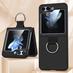 for Samsung z flip5 mobile phone case all-in-one with ring all-inclusive solid color anti-fall For Zflip5