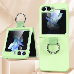 for Samsung z flip5 mobile phone case all-in-one with ring all-inclusive solid color anti-fall For Zflip5
