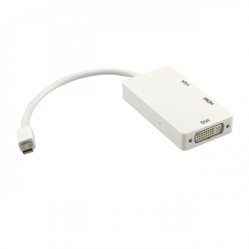 3in1 Mini Displayport Thunderbolt to VGA HDMI DVI Converter Adapter Cable