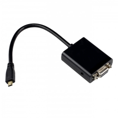 Micro HDMI to VGA Converter Adapter+3.5mm Stereo A...
