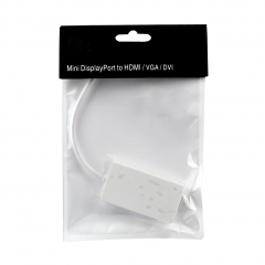 3in1 Mini Displayport Thunderbolt to VGA HDMI DVI Converter Adapter Cable