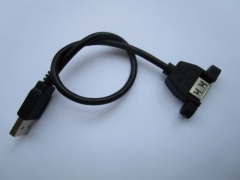USB 2.0 Panel Mount Mounting screw lock Extension Cable