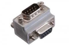 DB9 Male to DB9 Female Low Profile Right Angle Serial Adapter