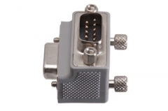 DB9 Male to DB9 Female Low Profile Right Angle Serial Adapter