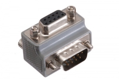 DB9 Male to DB9 Female Low Profile Right Angle Serial Adapter