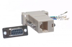 DB9 Female to RJ45 Female Modular Adapter Kit - 8 Conductor