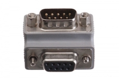 DB9 Male to DB9 Female Low Profile Right Angle Serial Adapter