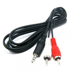 3.5mm male To 2 RCA male Y-Splitter adapter cable