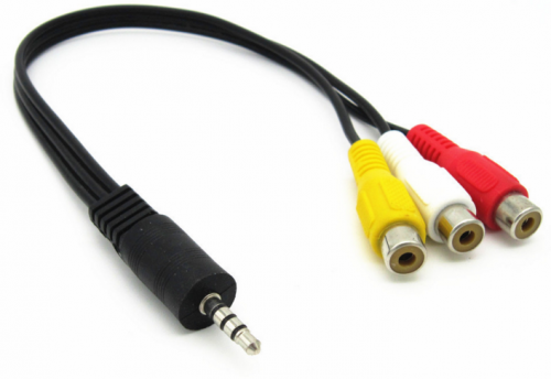3.5mm AV Male to 3 RCA Female Audio Video Cable