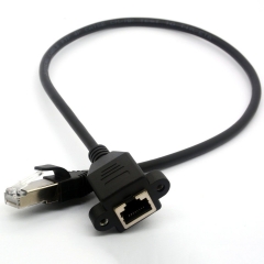 RJ45 Panel Mount Extension Cable with Screw