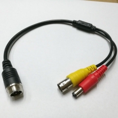 M12 4Pin Male TO BNC DC Video Adapter Cable Shield...