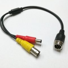 M12 4Pin Male TO BNC DC Video Adapter Cable Shielded Wire