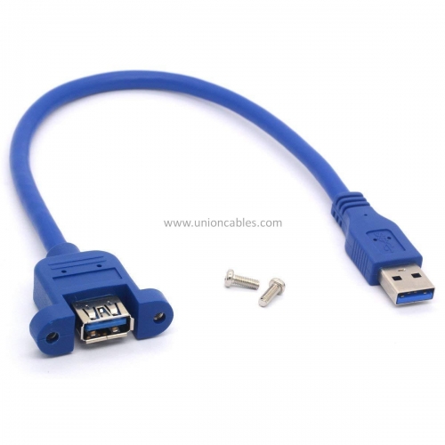 USB 3.0 Extension Cable USB 3.0 Male to Female Adapter Cord with Screw Panel