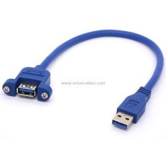 USB 3.0 Extension Cable USB 3.0 Male to Female Adapter Cord with Screw Panel