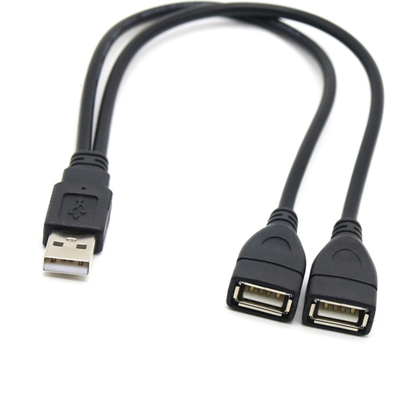 USB Y Splitter cable cord 1 Male to 2 Female